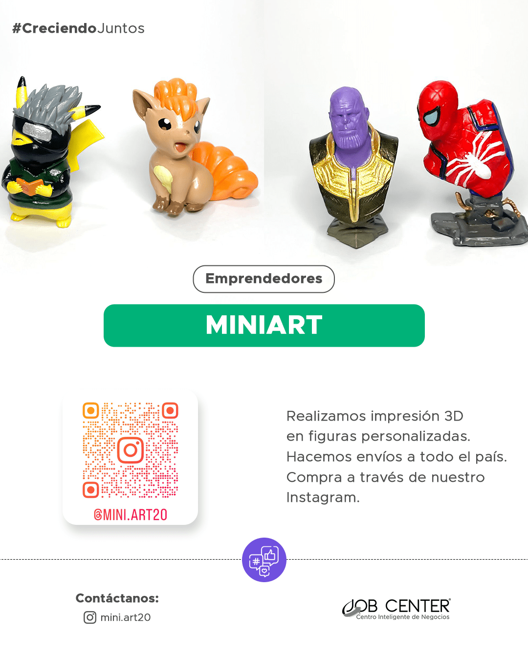 Job Center Miniart #CreciendoJuntos Figuras en 3D